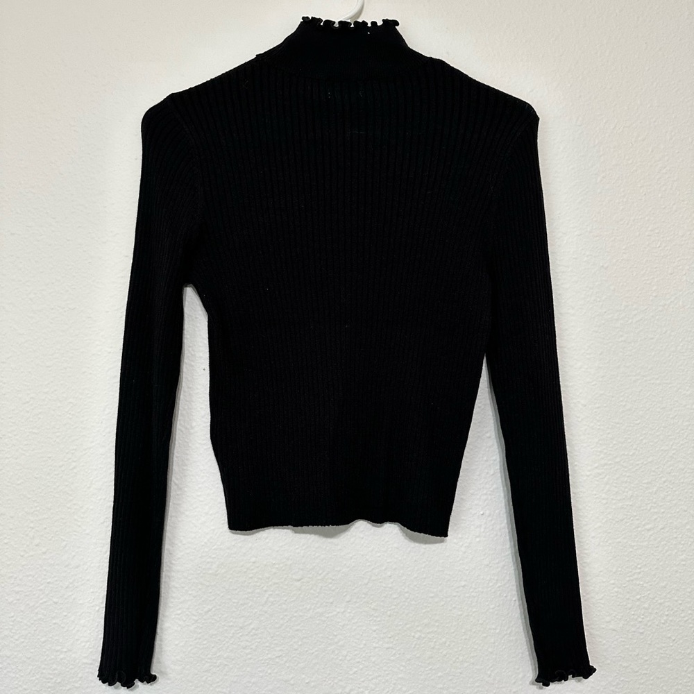 Black Ruffle Turtleneck